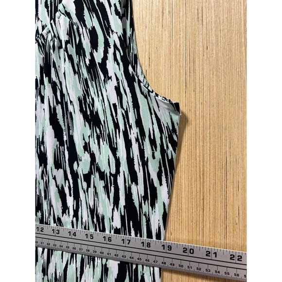 Calvin Klein - Women's Sleeveless Printed Blouse - Black/Mint/White - Small - Picture 4 of 13